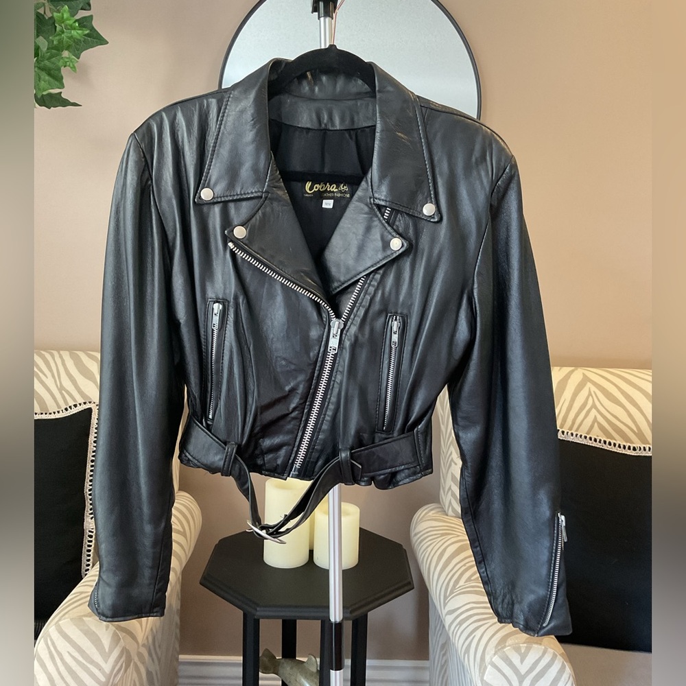 Black leather jacket